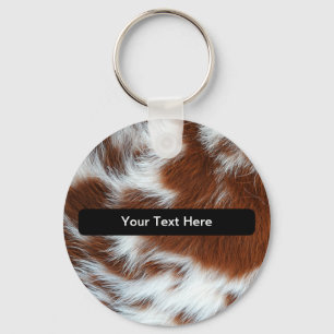 Country Western Cow Pattern  Key Ring