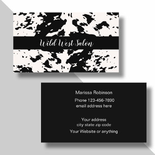 Country Western Cow Pattern Theme Trendy Business Card