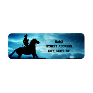 Country Western Cowboy and Horse Return Address Return Address Label