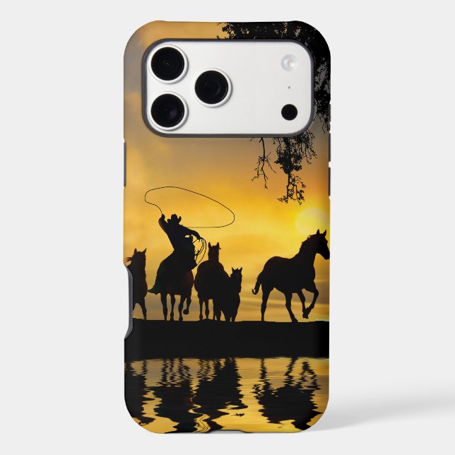 Country Western Cowboy and Wild Horses (Back)