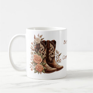 Country Western Cowboy Boot with Flowers  Coffee Mug