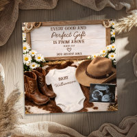 Country Western Cowboy Boots Baby Reveal Pregnancy