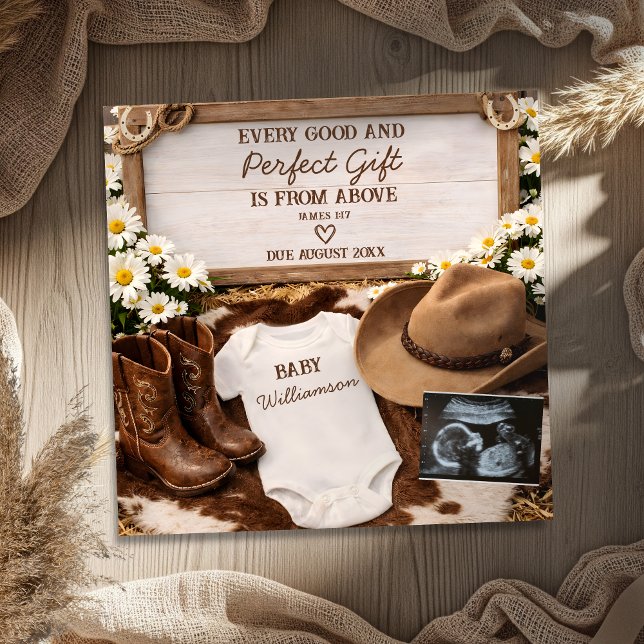 Country Western Cowboy Boots Baby Reveal Pregnancy Announcement (Creator Uploaded)