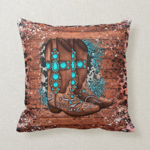 Country Western Cowboy Boots Cushion
