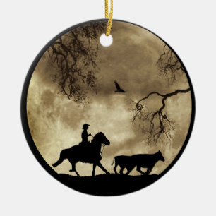 Country Western Cowboy Ceramic Ornament