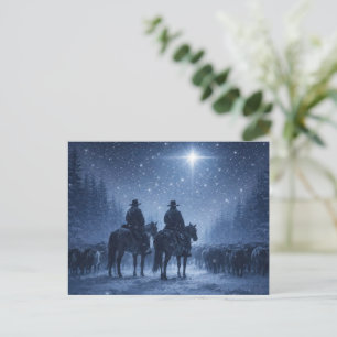 Country Western Cowboy Christmas Postcard