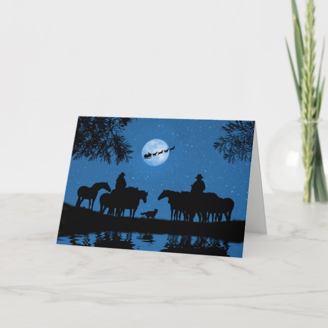 Country Western Cowboy Cowgirl Christmas Holiday Card (Front)