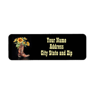 Country Western Cowboy Cowgirl Return Address Label