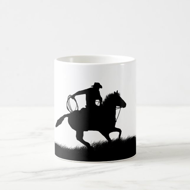 Country Western Cowboy Horse Roping Coffee Mug (Center)