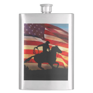Country Western Cowboy Horseback Riding Hip Flask