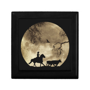 Country Western Cowboy in Big Full Moon Gift Box