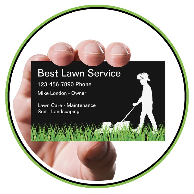 Country Western Cowboy Lawn Mowing Business Card (Creator Uploaded)