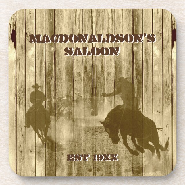 Country western  cowboy ranch themed coaster (Front)