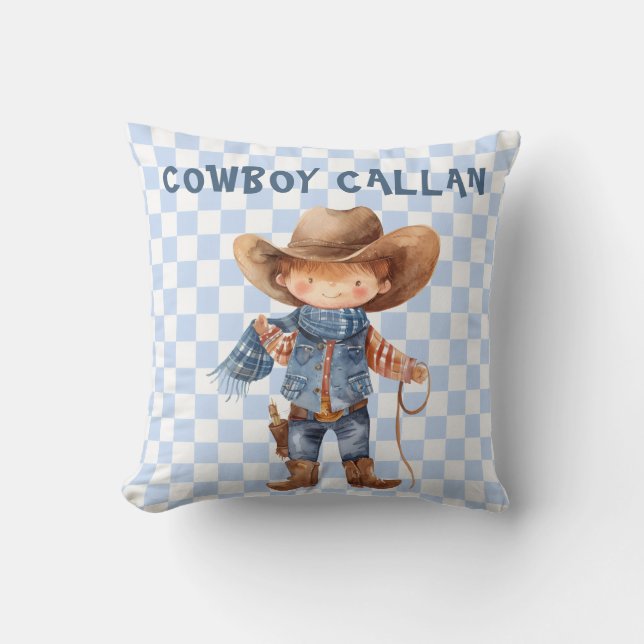 Country Western Cowboy Throw Pillow (Front)