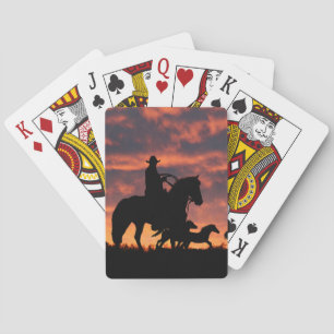 Country Western Cowboy Wild Horses Playing Cards