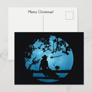 Country Western Cowgirl Christmas Holiday Postcard