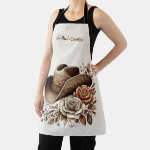 Country Western Cowgirl Hat with Flowers Apron