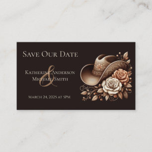Country Western Cowgirl Hat with Flowers Business Card