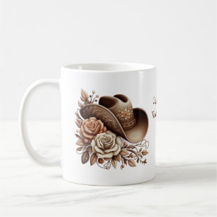 Country Western Cowgirl Hat with Flowers Coffee Mug