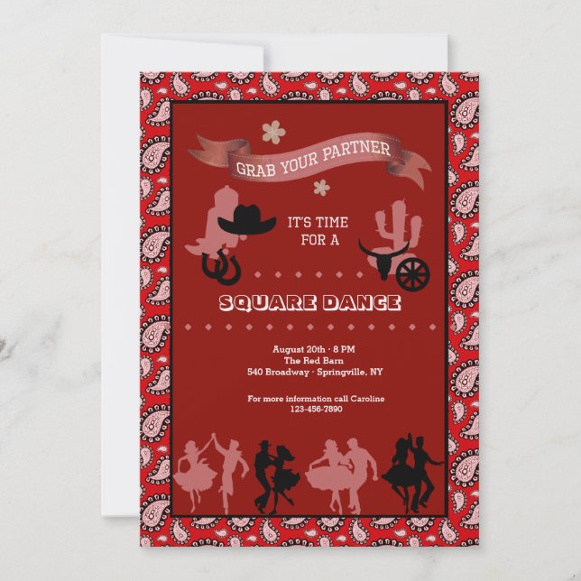 Country Western Dancers Invitation (Front)