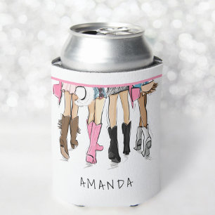 Country Western Fashion Custom Cowboy Boots Can Cooler