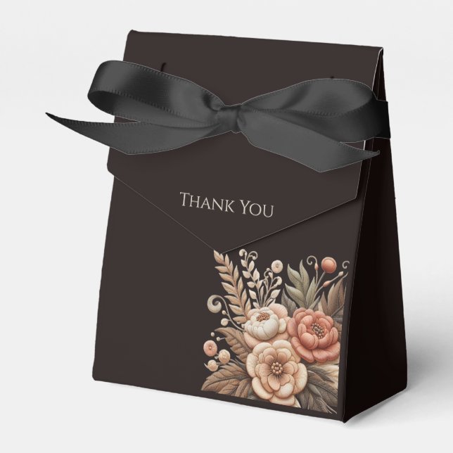 Country Western Flowers Favour Box (Front Side)