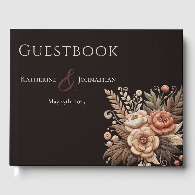 Country Western Flowers Guest Book (Front)