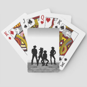 Country Western Fun Black and White Playing Cards