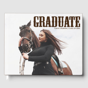 Country Western Graduate Photo Cowgirl Graduation Guest Book