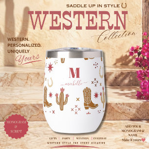 Country Western Hand-Drawn Pattern Monogram Script