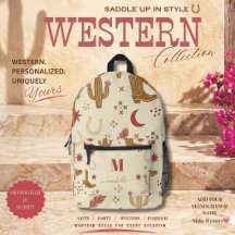 Country Western Hand-Drawn Pattern Monogram Script