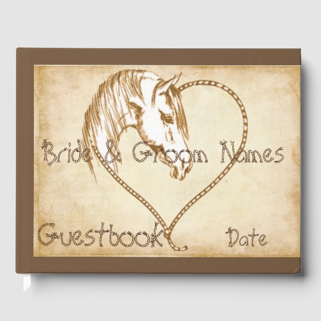 Country Western Horse Wedding or Shower Guestbook (Front)