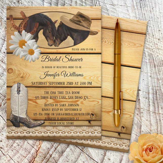 Country Western Horses Bridal Shower Invitation (Creator Uploaded)