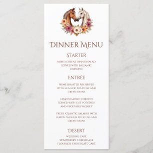 Country Western Horses  Menu