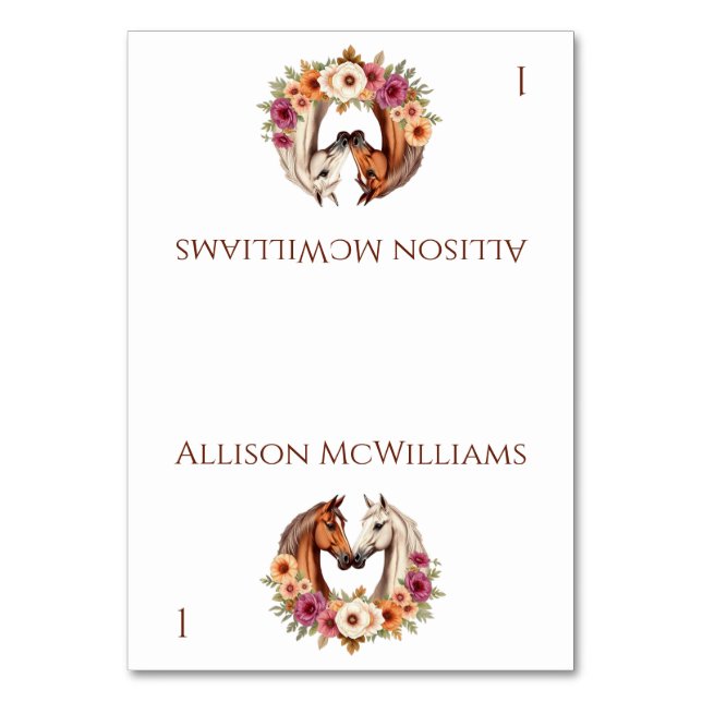 Country Western Horses- Table Number (Front)