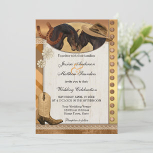 Country Western Horses Wedding Invitation