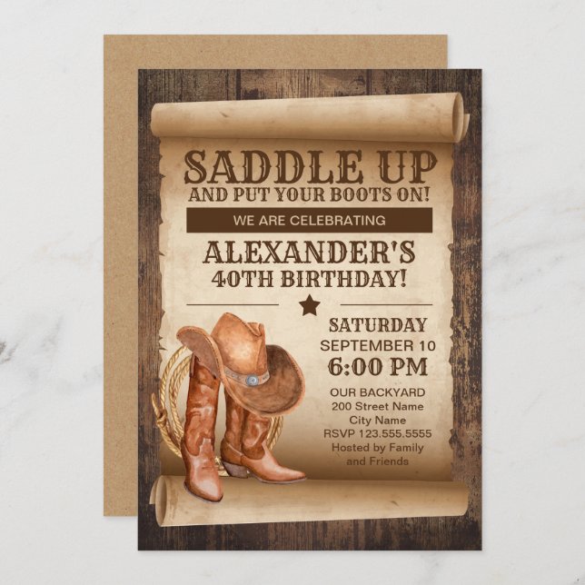 Country Western Party Invitation (Front/Back)