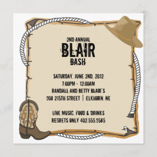 Country Western Party Invite