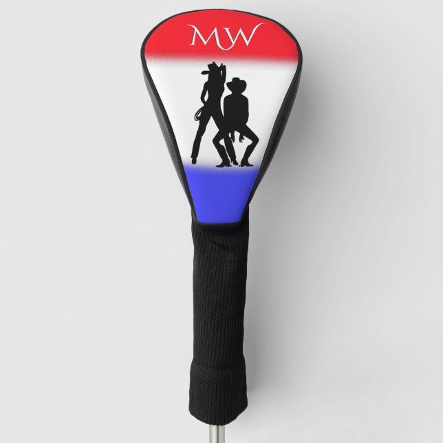 Country Western Patriotic Personal Golf Head Cover (Front)