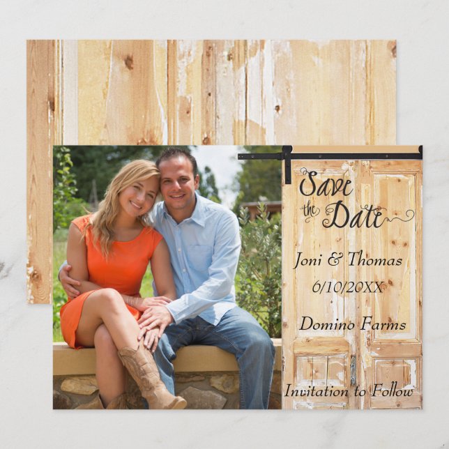 Country Western Photo Save the Date Invitation (Front/Back)