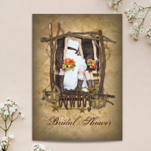 Country Western Pin Up Girl Cowboy bridal shower Invitation