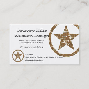 Country Western Star/Badge Business Card