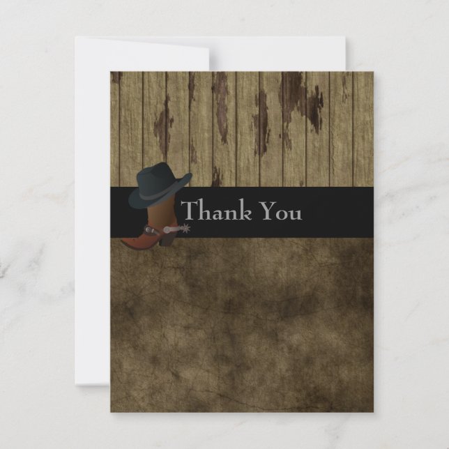 Country Western Thank You ,Wedding,Birthday Manly (Front)