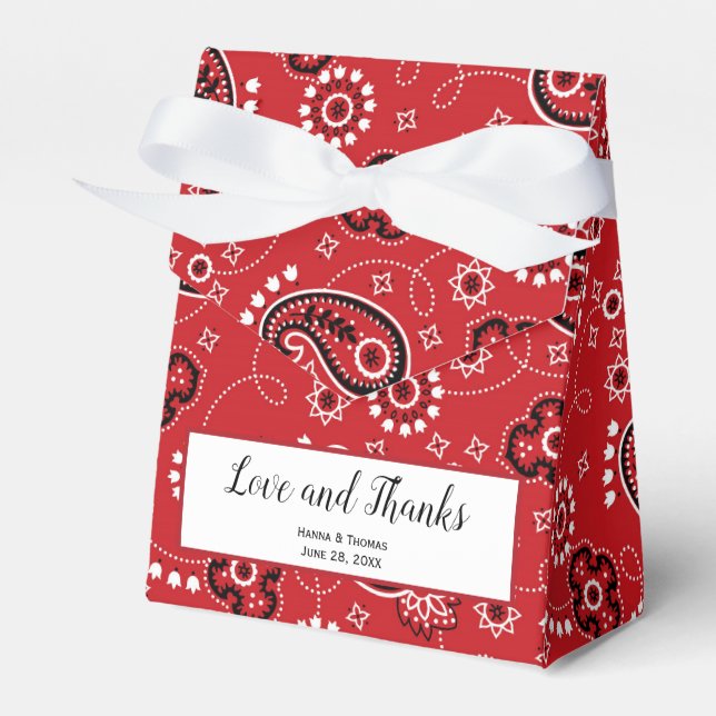 Country Western Theme Rustic Wedding Thank You Favour Box (Front Side)