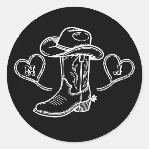 Country Western Vintage Last Rodeo Bachelorette  Classic Round Sticker