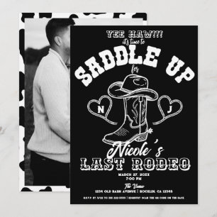 Country Western Vintage Last Rodeo Bachelorette  Invitation