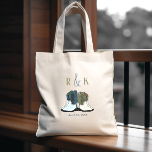Country Western Wedding Cowboy Boots  Tote Bag