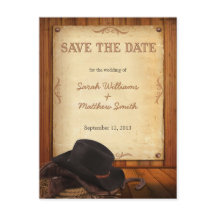 Country Western Wedding Save the Date Postcards