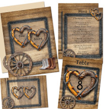 Country Western Wedding Twig Frame Wagon Wheel