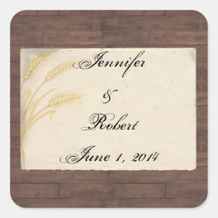 Country Wheat Grass on Parchment Envelope Seal